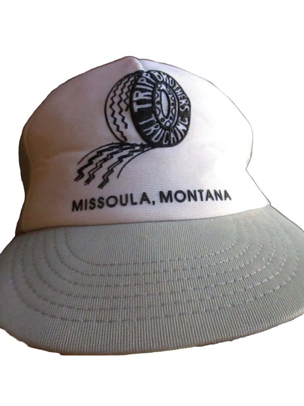 Vintage Mesh Snapback Hat Tripp Brothers Trucking Missoula Montana Made In USA